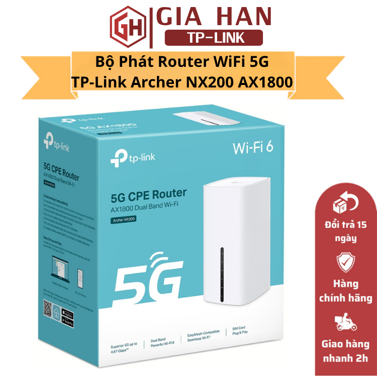Bộ phát Router Wi-Fi TP-Link Archer NX200 – Router WiFi 6 5G AX1800 Cắm SIM Siêu Tốc