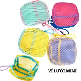 Ví lưới mini, ví dây kéo dạng lưới đựng đồ dùng cá nhân