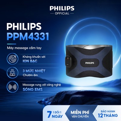 Máy Massage Vùng Lưng PHILIPS 4331-công nghệ massage 3 trong 1 thư giãn thoải mái vùng lưng