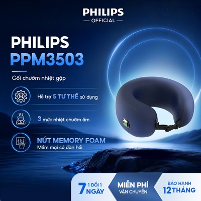 Gối Chườm Nhiệt Gập PHILIPS 3503 – Phiên bản Đông Nam Á màu xanh đậm