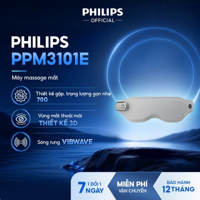 Máy Massage Mắt PHILIPS 3101E-massage sóng rung,chườm ấm và lạnh 3 trong 1,vùng mắt thoải mái với thiết kế 3D