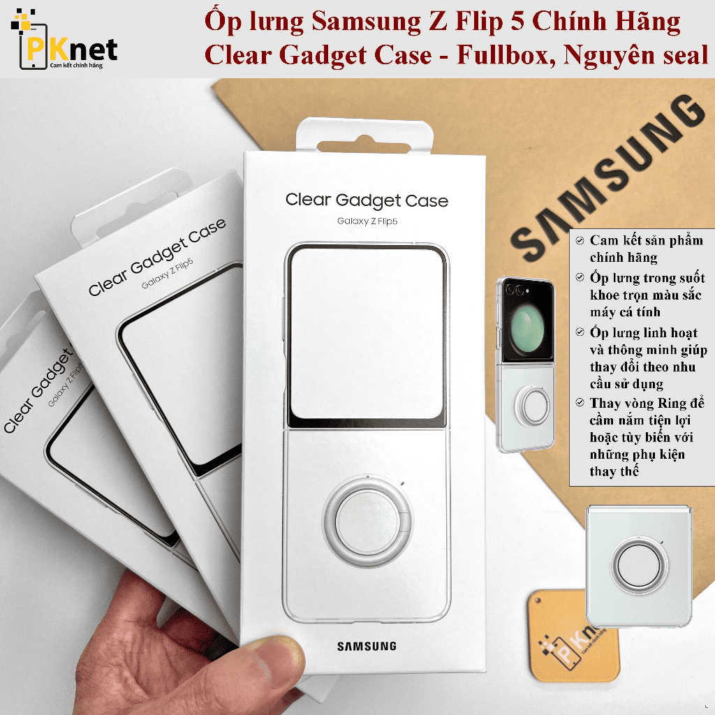 Ốp Samsung Z Flip 5 Clear Gadget Case | Chính Hãng - Fullbox - Nguyên Seal