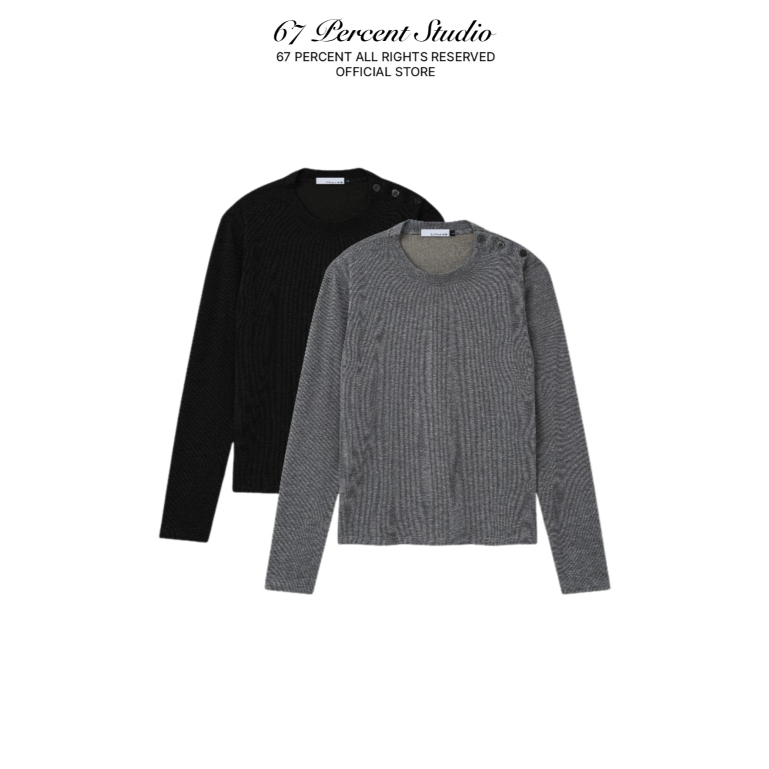Áo Tay Dài Vai Có Nút Cách Điệu 67PERCENT / 67% - SHOULDER BUTTON SHIRT