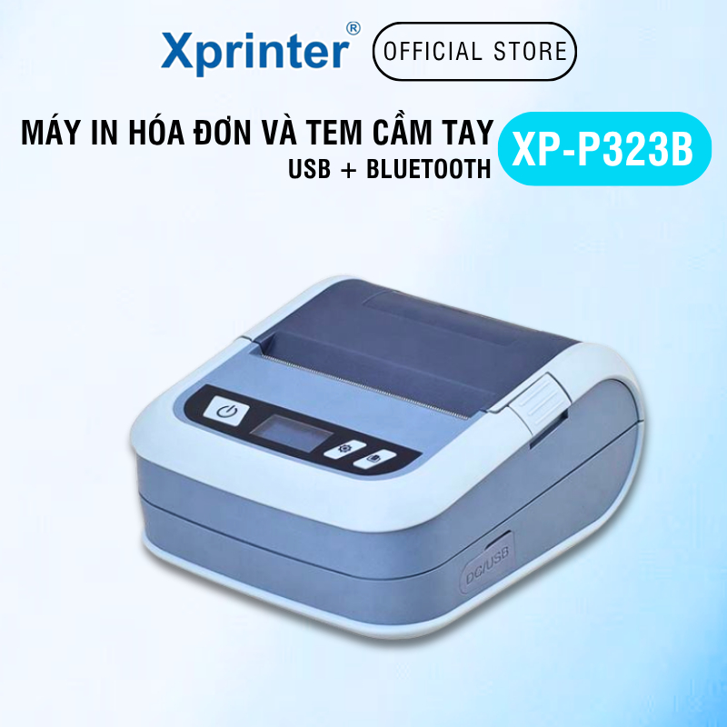 Máy in hóa đơn và in tem cầm tay Xprinter XP-P323B USB + Bluetooth