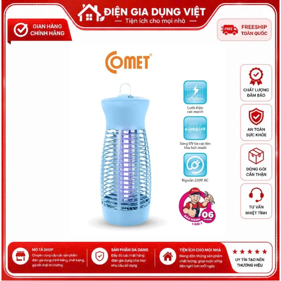 ĐÈN BẮT MUỖI DIỆT CÔN TRÙNG ĐA NĂNG COMET CM069 - Hàng Chính Hãng