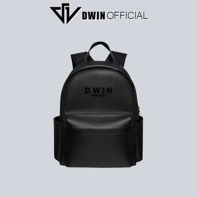 Balo da nam nữ thêu logo DWIN cặp đi học thời trang hàn quốc Leather Basic Balo Racer BL03A