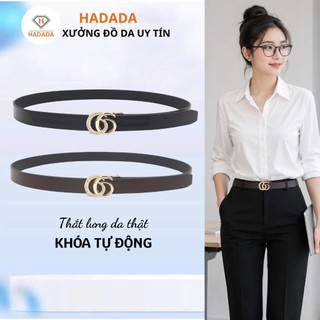 Dây Lưng Nữ Da Thật Khóa tự động không cần bấm lỗ dễ sử dụng, tiện lợi DV400