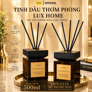 Tinh Dầu Thơm Phòng Cao Cấp HUTO Nắp Gỗ 500ml Chiết Xuất Thiên Nhiên Hương Thơm Sang Trọng