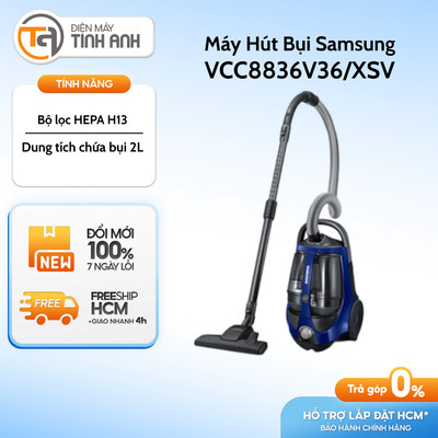 Máy Hút Bụi Dạng Hộp Samsung 430W VCC8836V36/XSV - Bộ Lọc HEPA H13