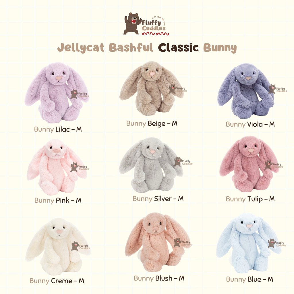 [Chính hãng] Jellycat Bashful Bunny | Thỏ bông Jellycat tai trơn
