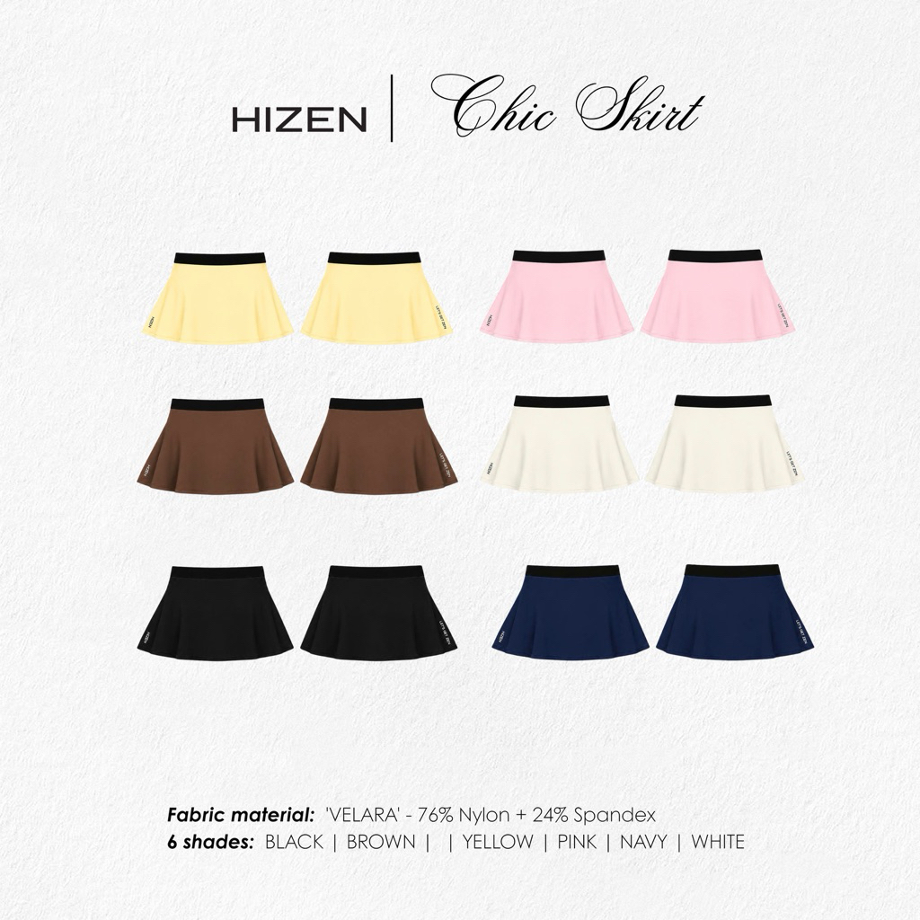 HIZEN | Chân Váy Ngắn Tennis Pickle Ball Gym Yoga | CHIC SKIRT
