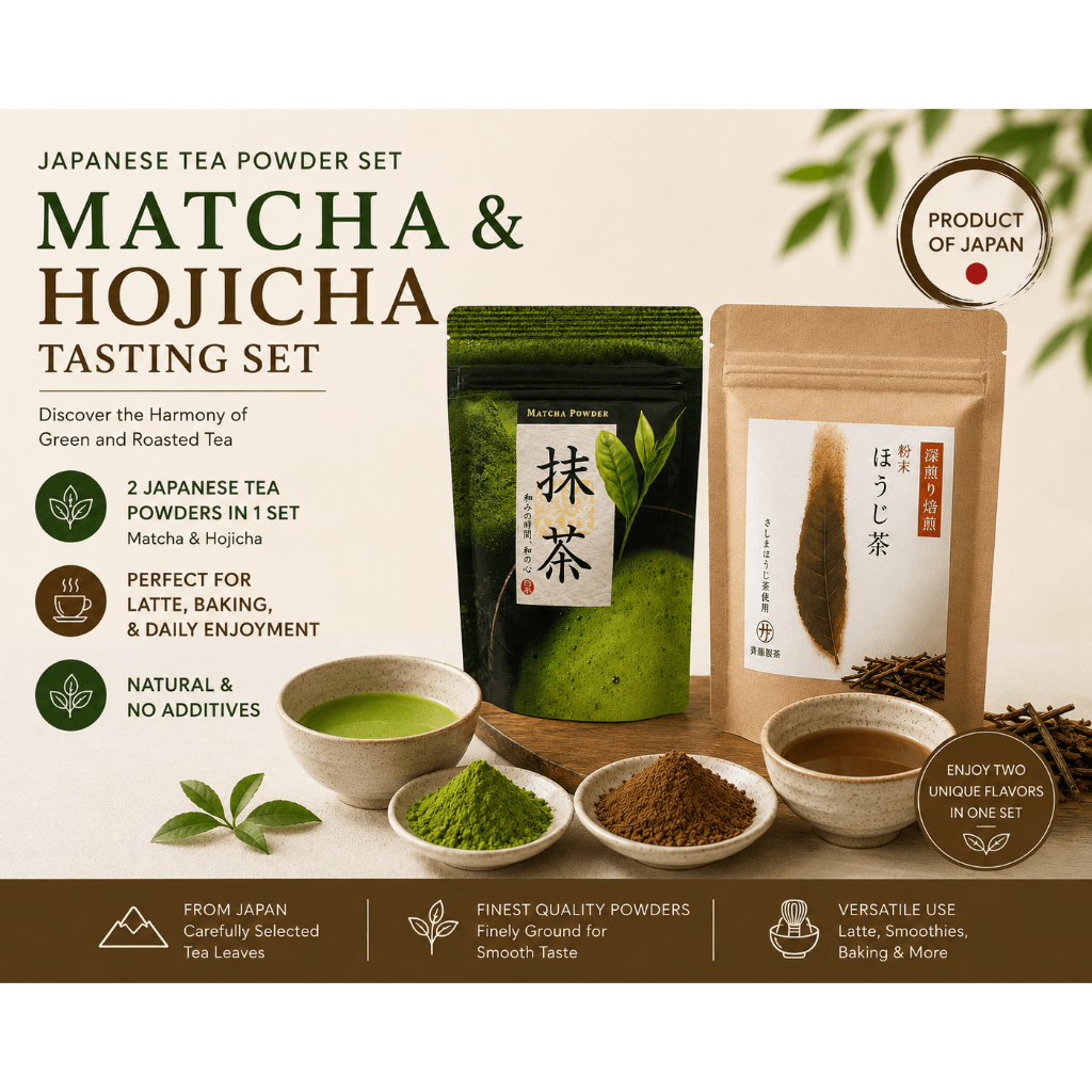 Japanese Matcha & Hojicha Powder Tasting Set Green Tea Japan 【From Japan】