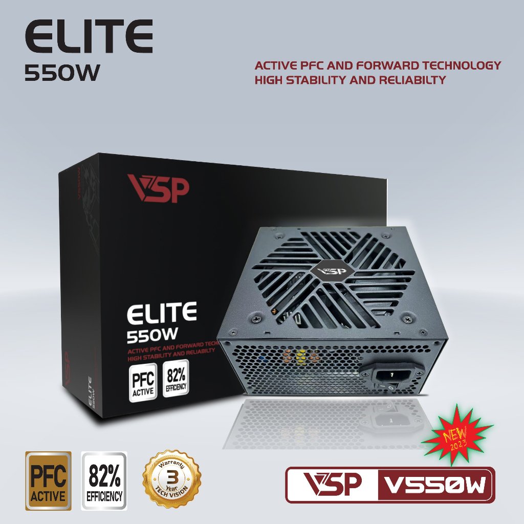 Nguồn máy tính VSP Delta P550 550W | Non Modular, ATX Full Box