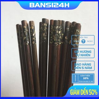 Đũa gỗ trắc đỏ cẩn bào ngư - 10 Đôi