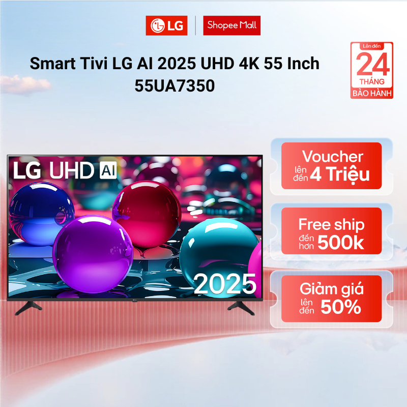 Smart Tivi LG AI 2025 UHD 4K 55 Inch 55UA7350