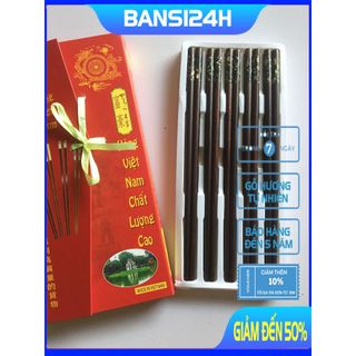 Đũa gỗ trắc đỏ cẩn bào ngư - 10 Đôi