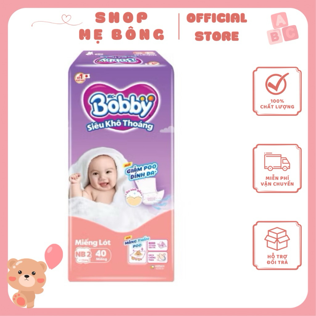 Miếng lót sơ sinh Bobby NB2- 40 miếng