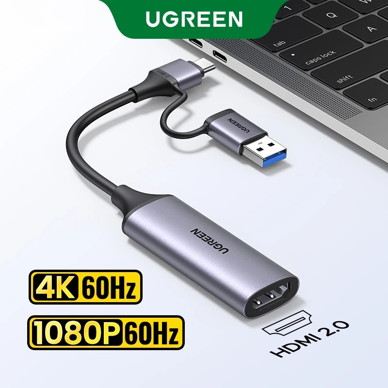 Card ghi hình video 4k HDMI sang USB/Type-C Ugreen| Cáp Capture 4K30Hz Camlink | Đầu ra 1080P@60Hz 1