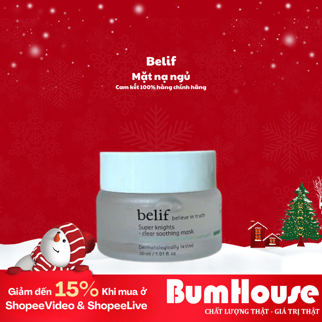 Mặt nạ ngủ belif Super Knights Clear Soothing mask 30ml date 12.2026