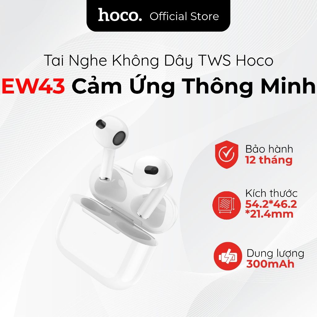 Tai Nghe Bluetooth Hoco EW43 - Bluetooth 5.3, Cảm Ứng Thông Minh