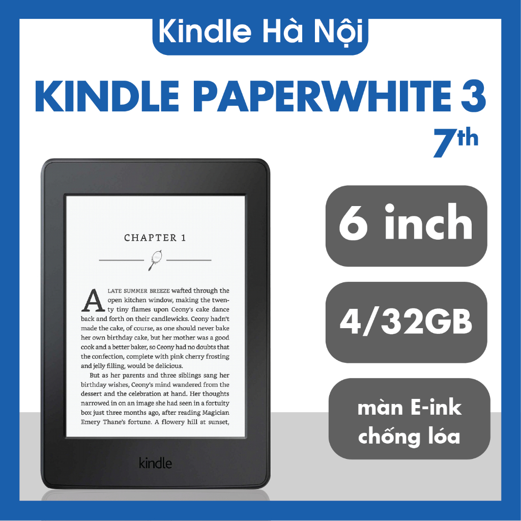 Máy Đọc Sách Kindle Paperwhite 3 (7Th) màn 6 inch 300PPI Kindle PPW3