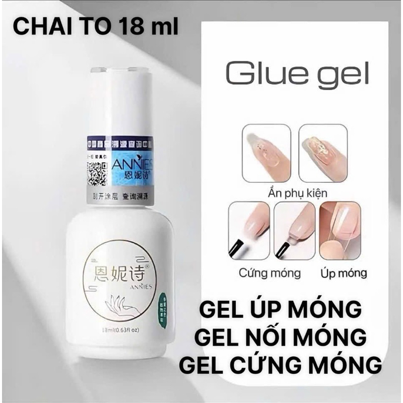 Gel đa năng 6 in 1 Annies, glue 6in1 Gel dán móng, base up móng, cứng móng, úp móng, ẩn hoa khô ( ch