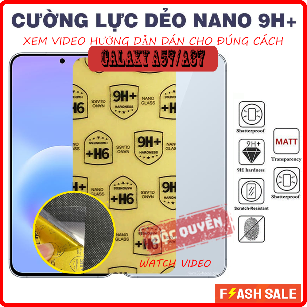 Miếng dán màn hình Galaxy A57/ Galaxy A37, Dán màn hinh samsung galaxy, cường lực dẻo 9H+