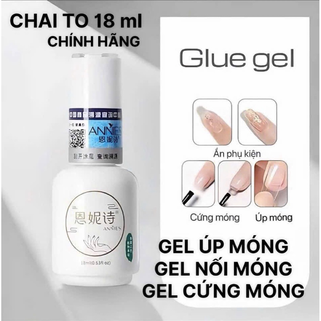 Gel đa năng 6 in 1 Annies, glue 6in1 Gel dán móng, base up móng, cứng móng, úp móng, ẩn hoa khô ( ch