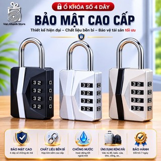 (Hỏa tốc HCM) Ổ Khóa Số 4 Mật Mã Cao Cấp Chống Gỉ Hợp Kim Kẽm - khóa phòng, Tủ Locker,nhà , Chống Cắt, Bền Chắc