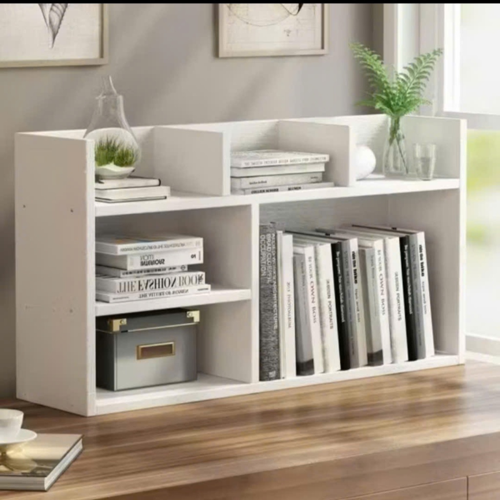 Kệ Để Sách Vở Đa Năng, Kệ Tài Liệu Để Bàn Làm Việc Decor Phòng Học Tủ Sách Gỗ Mdf Cao Cấp Có ốp Lưng