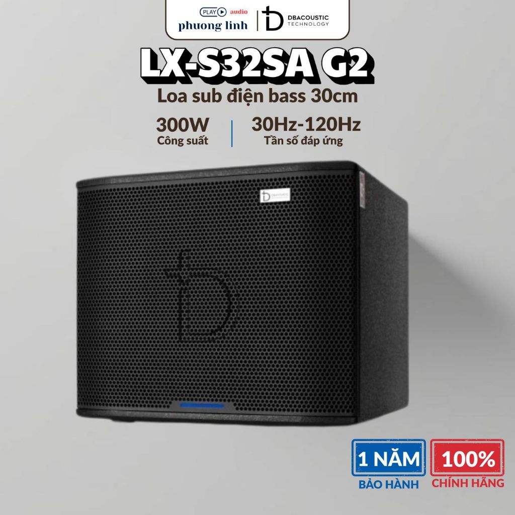 Loa Sub Điện Bass 30 DBacoustic LX-S32SA G2, Công suất 300W, Bật/Tắt Crossover - Bảo hành 2 năm