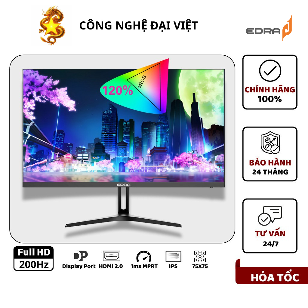 Màn hình Gaming Monitor 200Hz EDRA (FullHD/ IPS/ 120% sRGB) EGM25F200H/ EGM25F260PVS/ EGM25F320PVS