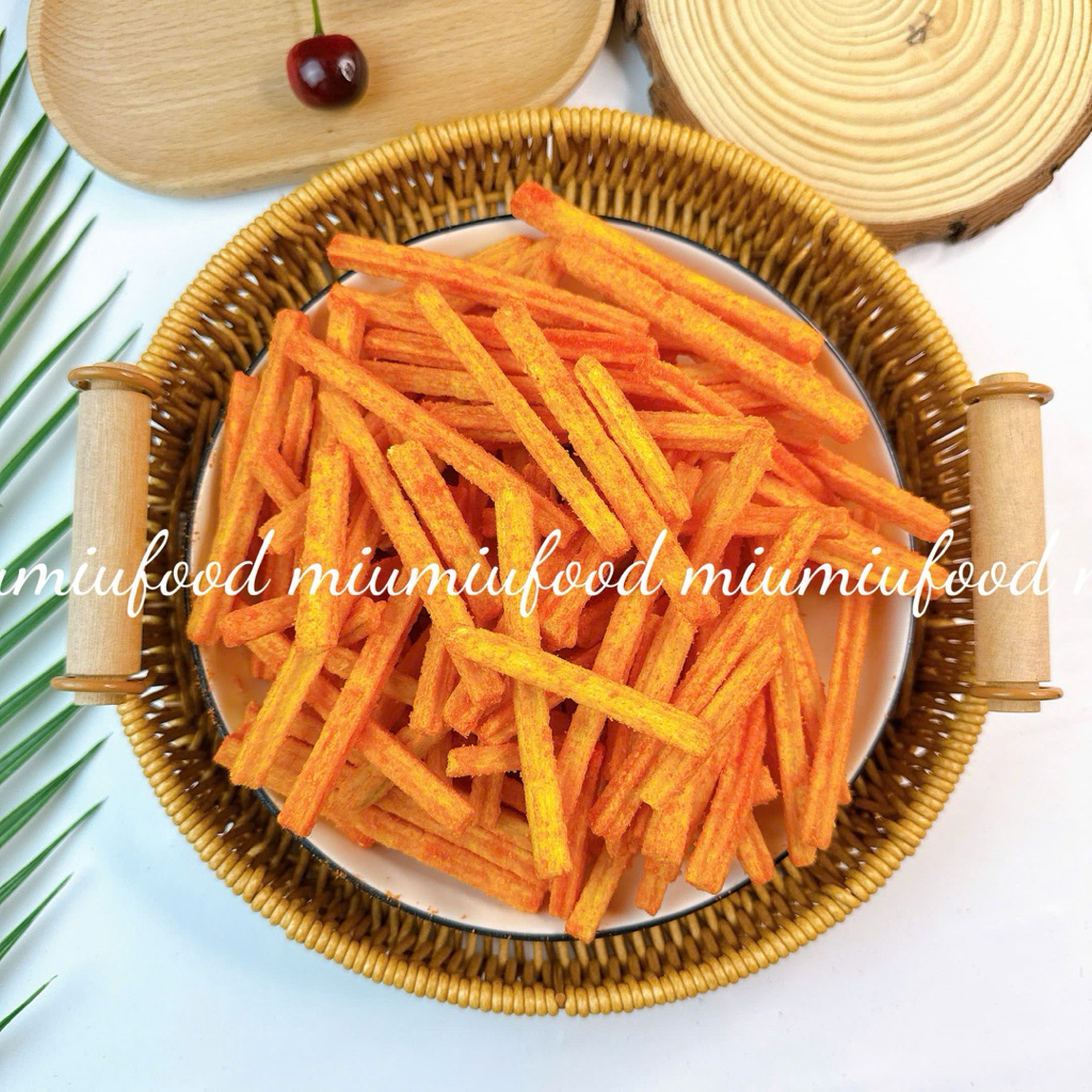 Snack Que Phô Mai Ngó Sen, Bim Bim khoai tây ngó sen lắc phô mai thơm ngon- MiuMiuFoods