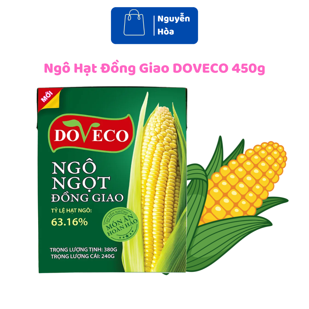 [Combo 3 Lon] Ngô Hạt Ngọt Đồng Giao DOVECO 450g – Ngọt Toàn Diện, Tiện Lợi Cho Gian Bếp