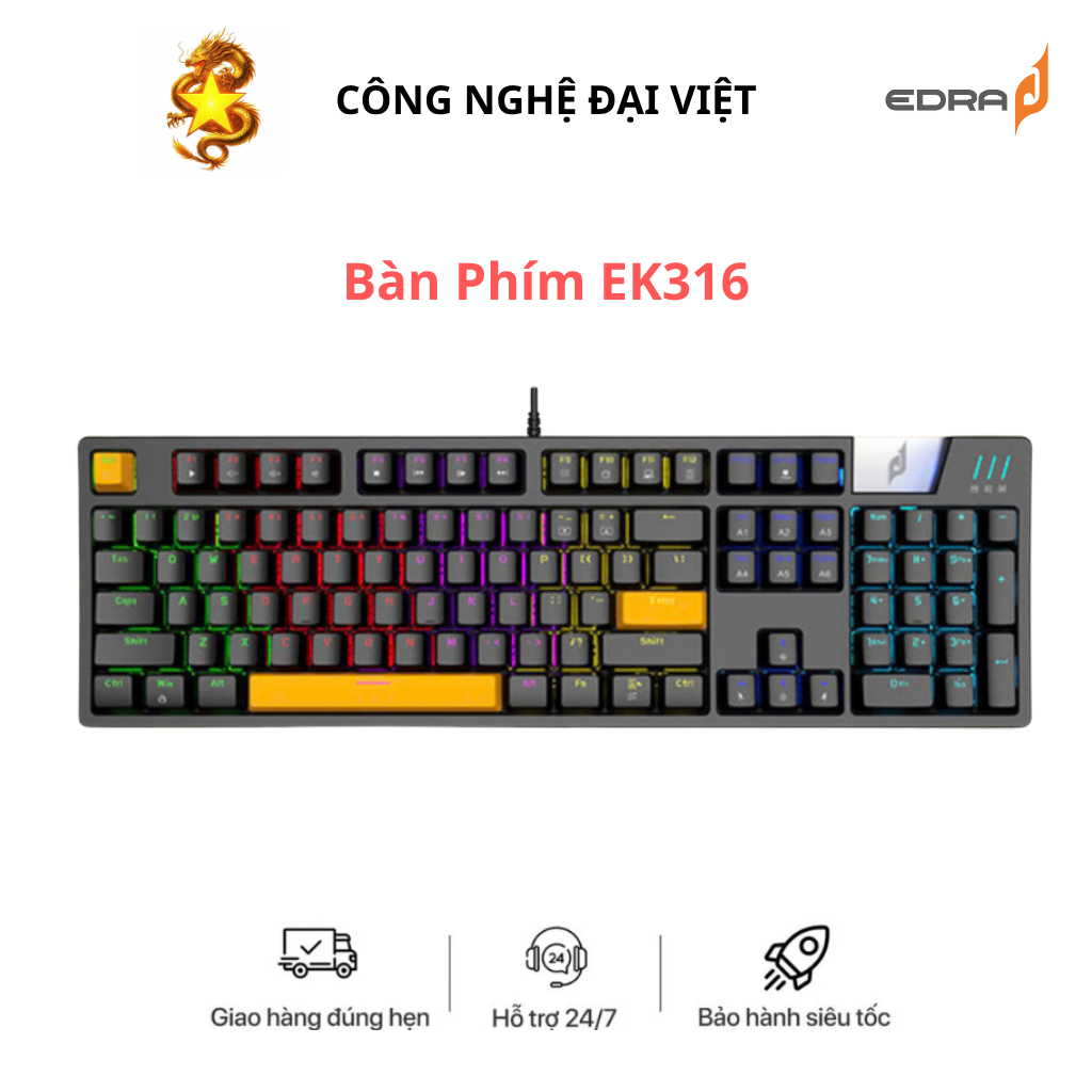 Bàn phím cơ EDRA EK316 LED Rainbow ( Edra Switch)