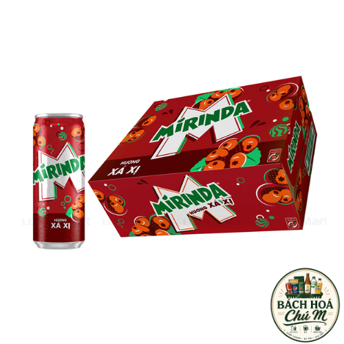 Thùng 24 lon nước Ngọt Có Gaz Mirinda Xá Xị (320ml/lon)