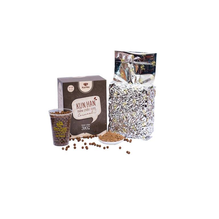 Trân châu Kunhan 3kg caramel - Thùng