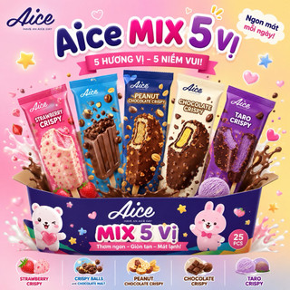 Thùng kem Aice mix sô hạt-sô đậu phộng-dâu giòn-môn giòn-sô giòn(30 cây)