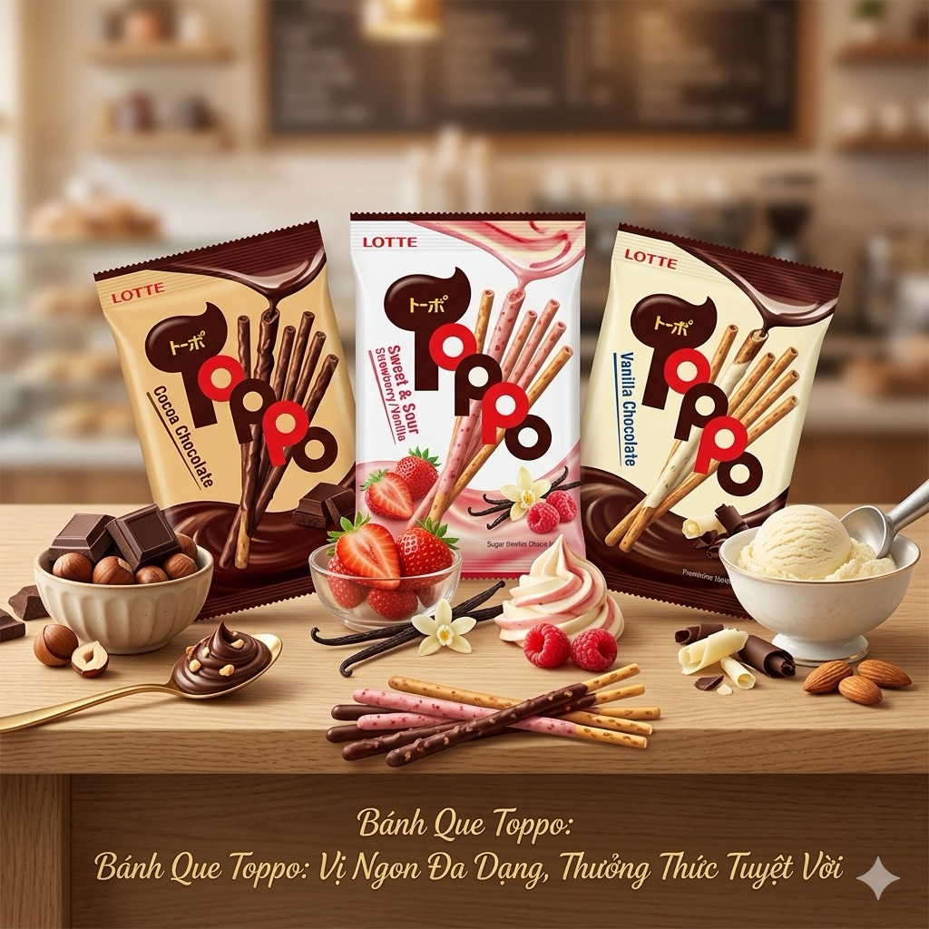 Bánh que Toppo Lotte ( 1 hộp/40gr) đủ vị