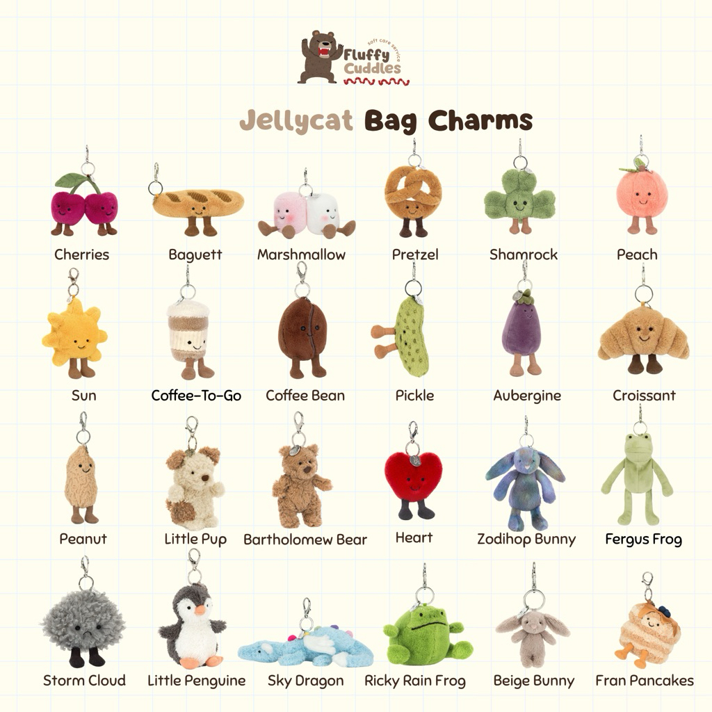 [Chính hãng] Jellycat Bag Charm | Móc treo túi Jellycat