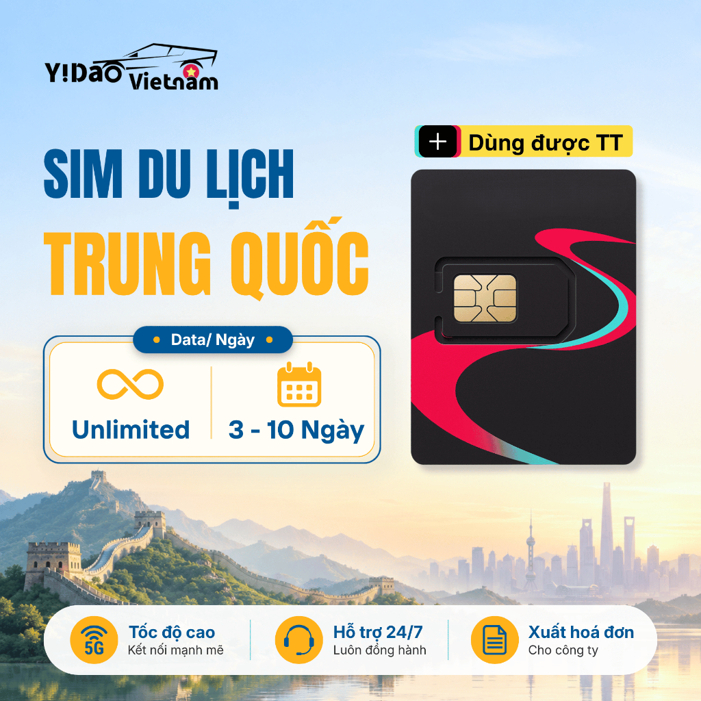 SIM Trung Quốc 4G China Mobile Data Không Giới Hạn, SIM Du Lịch Trung Quốc Dùng Được Ứng Dụng TT