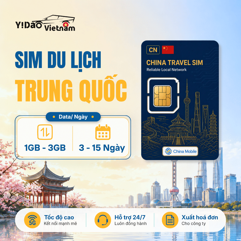 Sim Trung Quốc Du Lịch 3 - 15 Ngày, Sim 5G Đi Trung Quốc Tốc Độ Cao, Truy Cập Mọi Ứng Dụng