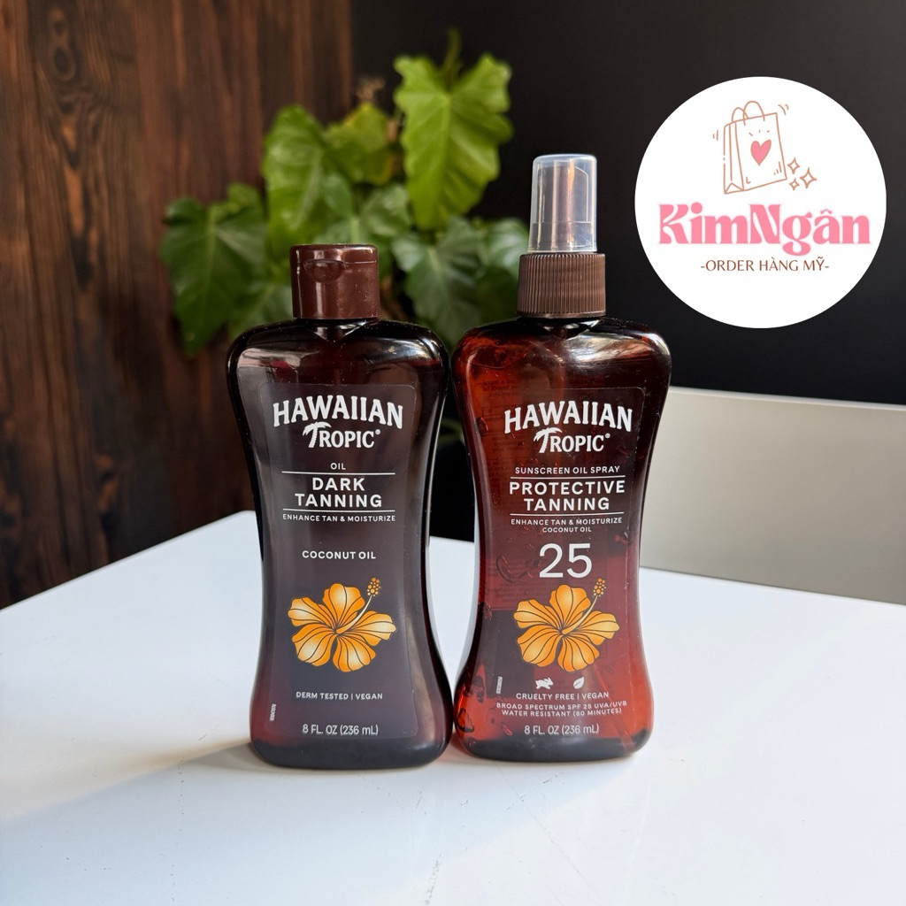 [Hàng Us] Dầu Phơi Nắng nhuộm da nâu Hawaiian Tropic Dark Tanning Oil 236ml