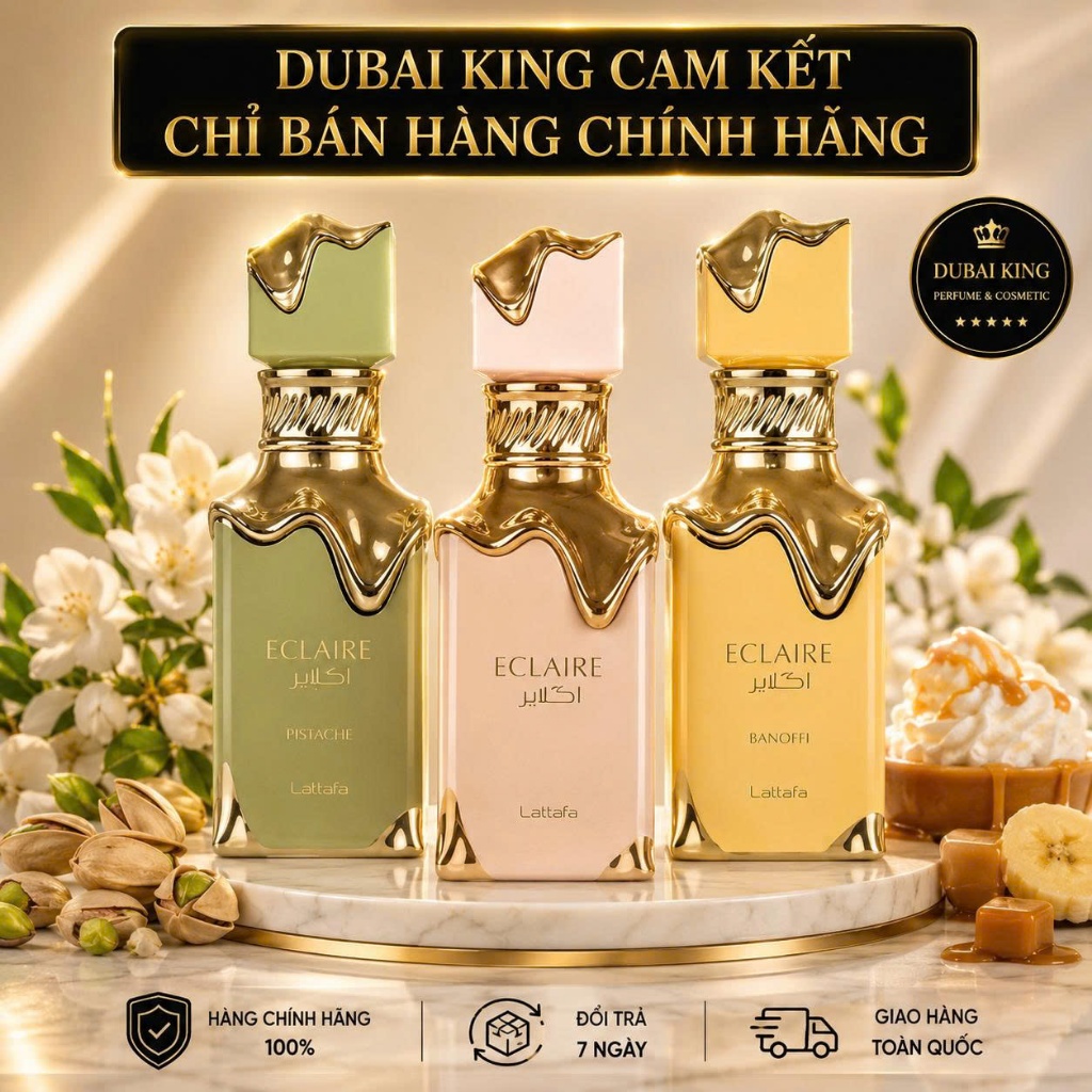 *10mL*Nước Hoa Nữ Eclaire-Eclaire Banoffi và Eclaire Pistache – Lattafa EDP dùng thử