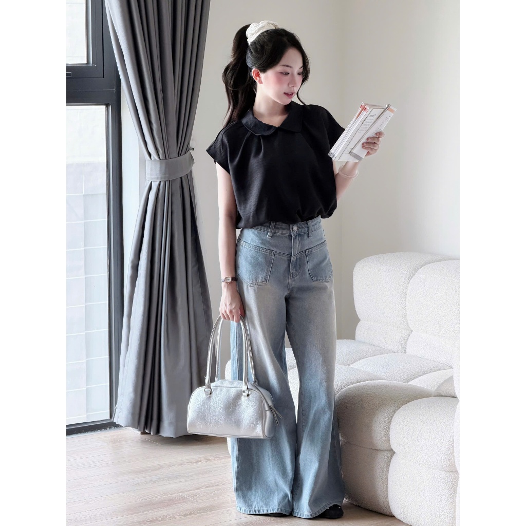 Áo sơ mi tay cánh tiên bản cổ to Miho House | BigBuy360 - bigbuy360.vn