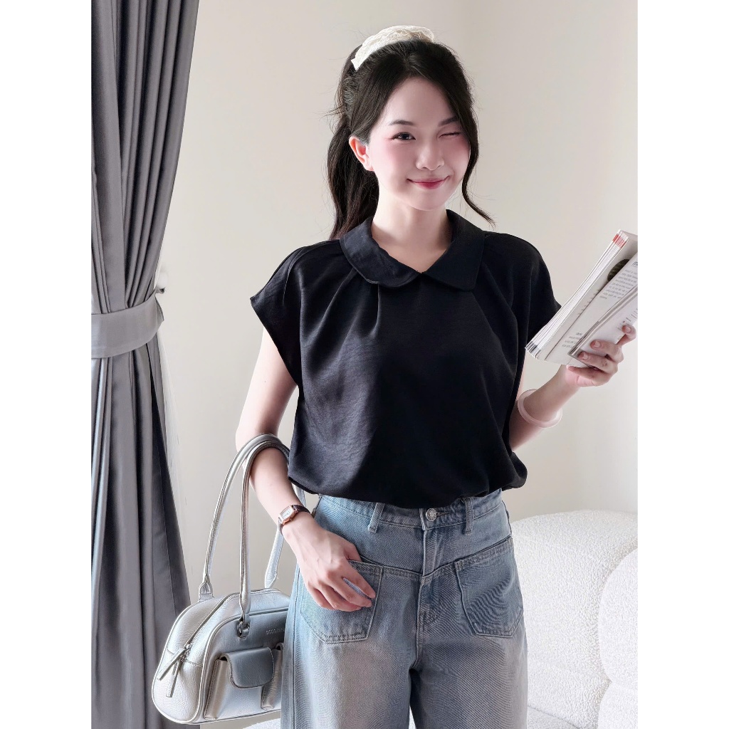 Áo sơ mi tay cánh tiên bản cổ to Miho House | BigBuy360 - bigbuy360.vn