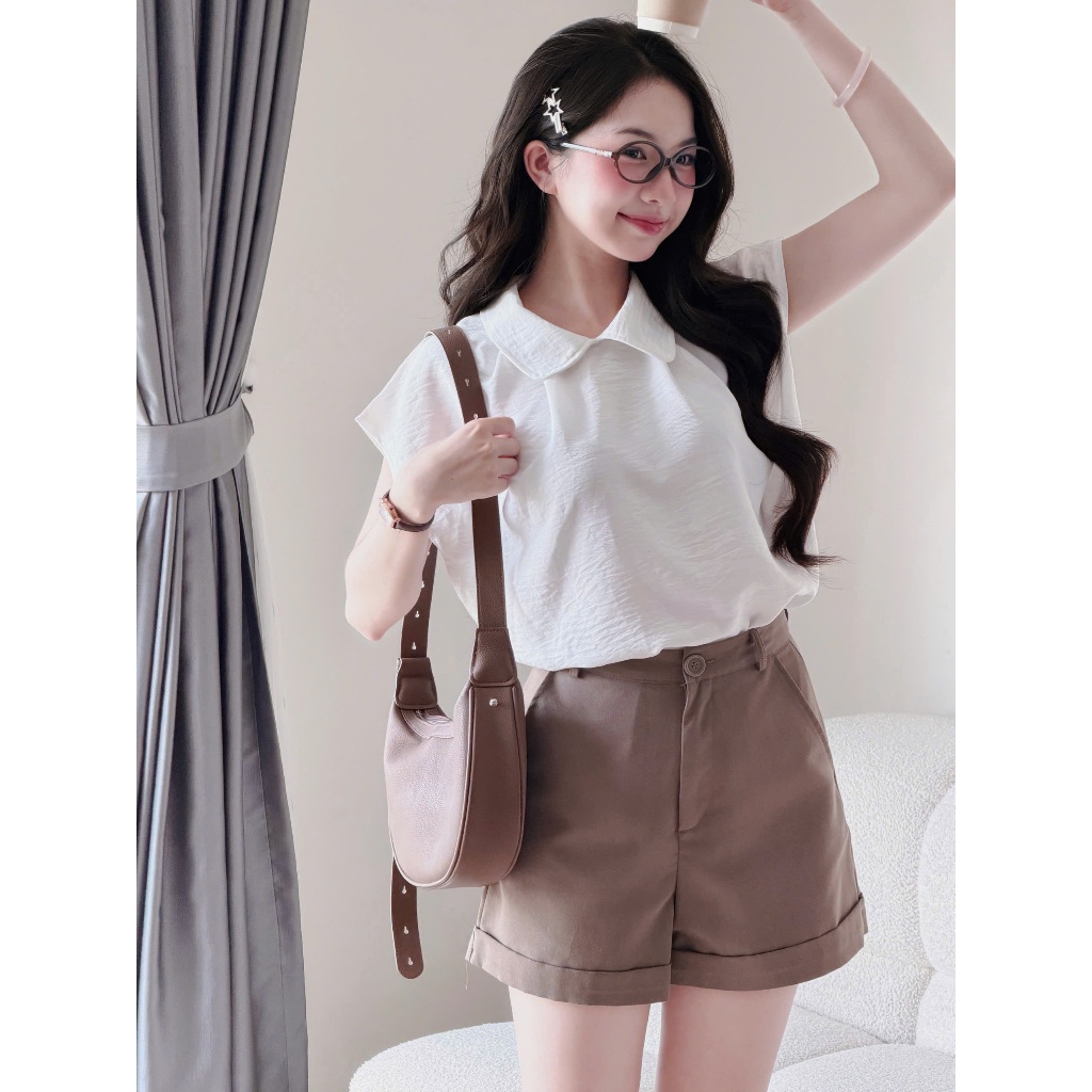 Áo sơ mi tay cánh tiên bản cổ to Miho House | BigBuy360 - bigbuy360.vn