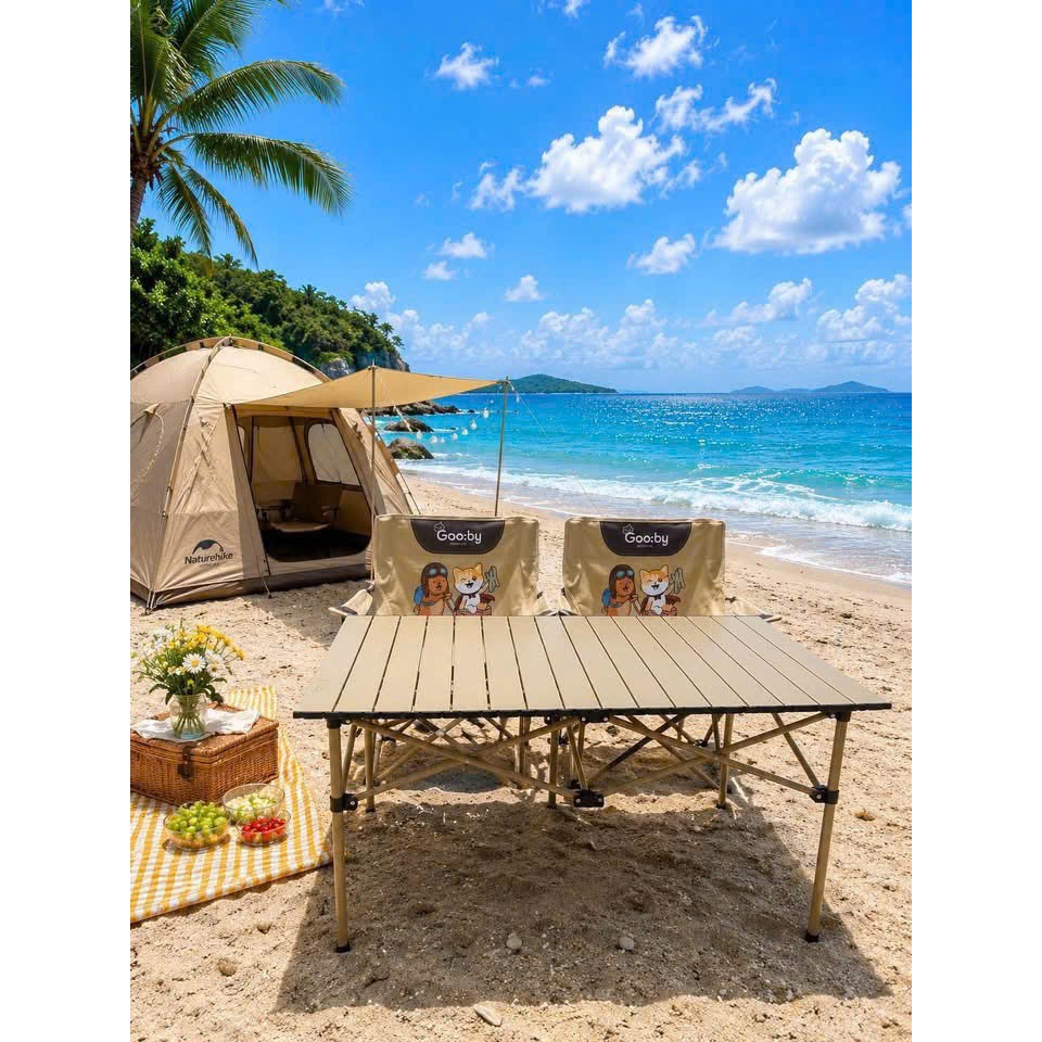 Bộ bàn Camping kèm 2 ghế gấp gọn Camping Gooby