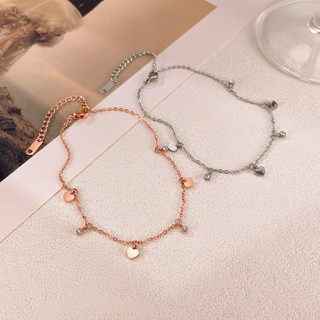 Lắc Chân Titan Nữ Trái Tim Nhỏ Tua Rua Không Đen TT 1625