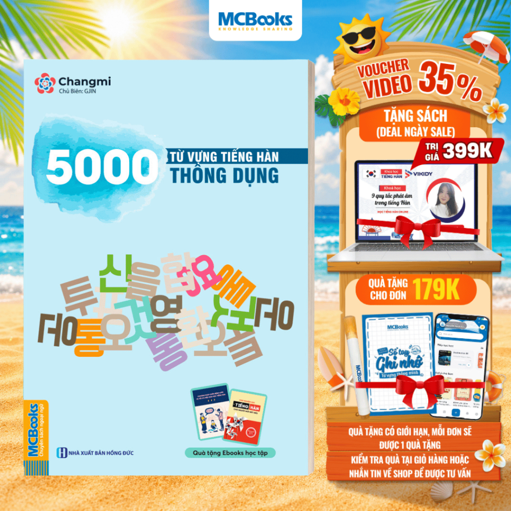 Sách - 5000 Từ Vựng Tiếng Hàn Thông Dụng - MCBooks